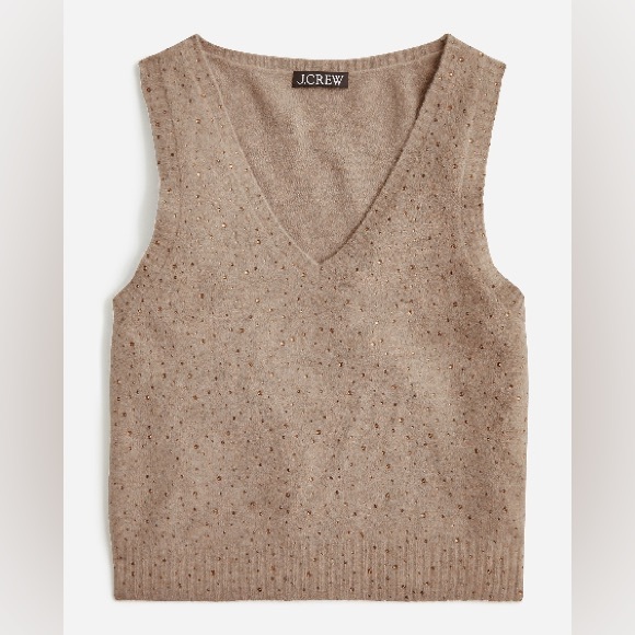 J. Crew V-neck cardigan & sweater shell in Supersoft yarn with crystals - L - Picture 3 of 9